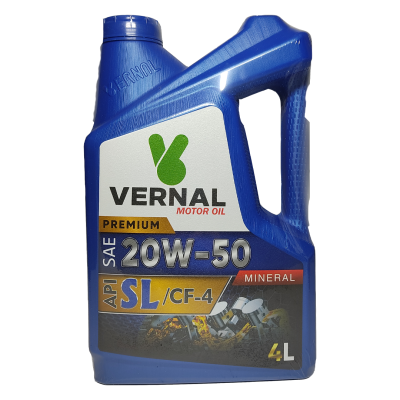 روغن موتور ورنال SL 20W-50 صادراتی 4 لیتری درجه 1 تمام سنتیک درجه 1 | قدرت و محافظت حرفهای از موتور
