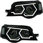 چراغ جلو اسپرت پراید 111 مدل M8 سفید بدون موتور دو عددی