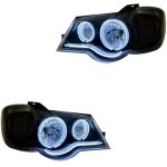 چراغ جلو اسپرت پراید 132 مدل 3D-PLUS سفید داخل مشکی بدون موتور دو عددی