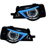 چراغ جلو اسپرت پراید 111 طرح NX آبی داخل فابریک بدون موتور دو عددی