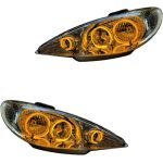 چراغ جلو اسپرت پژو 206 مدل حلقه 3D-S3 بدون موتور دو عددی