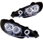 چراغ جلو اسپرت پژو 206 مدل حلقه 3D-S3 سفید داخل مشکی بدون موتور دو عددی