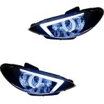 چراغ جلو اسپرت پژو 206 مدل NX سفید داخل مشکی بدون موتور دو عددی