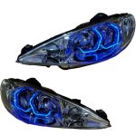 چراغ جلو اسپرت پژو 206 مدل 3D-I8 آبی داخل فابریک بدون موتور دو عددی