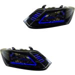 چراغ جلو اسپرت ساینا مدل 3D-NIKE آبی داخل مشکی دو حالته بدون موتور دو عددی