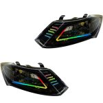 چراغ جلو اسپرت کوییک مدل 3D-NIKE فول کالر (بلوتوثی) داخل مشکی دو حالته بدون موتور دو عددی