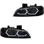 چراغ جلو اسپرت پژو پارس مدل 3D-F32 سفید داخل مشکی دوحالته بدون موتور دو عددی