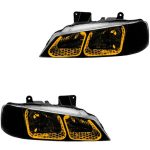 چراغ جلو اسپرت پژو پارس مدل 3D-U انبه ای داخل مشکی بدون موتور دو عددی