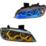 چراغ جلو اسپرت پژو پارس مدل 3D-I8 مولتی کالر (ریموت دار) داخل فابریک بدون موتور دو عددی