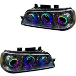 چراغ جلو اسپرت پژو 405 SLX مدل 3D-R3 فول کالر (بلوتوثی) داخل فابریک بدون موتور دو عددی