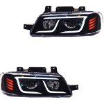 چراغ جلو اسپرت پژو 405 SLX مدل آبشاری سفید بدون موتور دو عددی