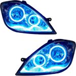 چراغ جلو اسپرت تیبا مدل حلقه نئون آبی یخی داخل فابریک بدون موتور دو عددی