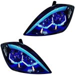 چراغ جلو اسپرت تیبا مدل 3D-Wild آبی یخی داخل مشکی بدون موتور دو عددی