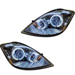 چراغ جلو اسپرت تیبا جمع ساز حلقه گلس 3D سفید داخل فابریک بدون موتور دو عددی