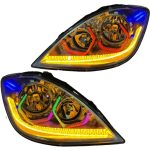 چراغ جلو اسپرت تیبا مدل 3D هگزا فول کالر (بلوتوثی) راهنما دار داخل فابریک بدون موتور دو عددی