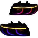 چراغ جلو اسپرت سمند LX مدل Crab فول کالر (بلوتوثی) راهنما LED بدون موتور دو عددی