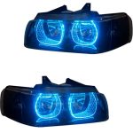 چراغ جلو اسپرت سمند LX مدل 3D-U آبی یخی داخل مشکی بدون موتور دو عددی