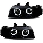 چراغ جلو اسپرت سمند LX مدل Ring سفید داخل مشکی بدون موتور دو عددی