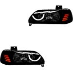 چراغ جلو اسپرت پراید 131 مدل Angry سفید بدون موتور دو عددی