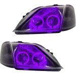 چراغ جلو اسپرت ال 90 مدل 3D-Ring بنفش بدون موتور دو عددی
