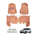 کفپوش وارداتی سه بعدی خودرو  MVM X33-S چرم کره ای رنگ مارون درجه یک