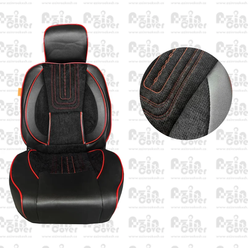 روکش صندلی طرح تارا V2 چرم و مخمل آذین روکش - Image 4