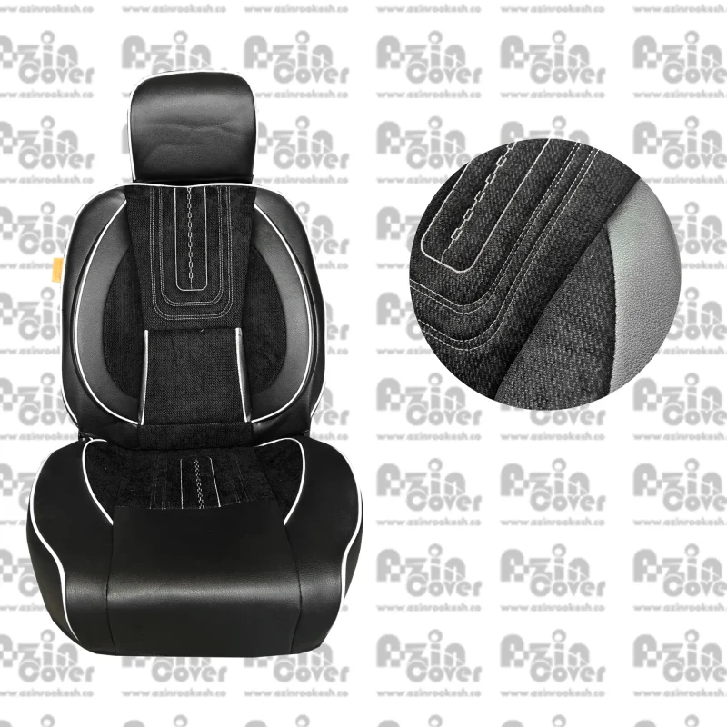 روکش صندلی طرح تارا V2 چرم و مخمل آذین روکش - Image 6