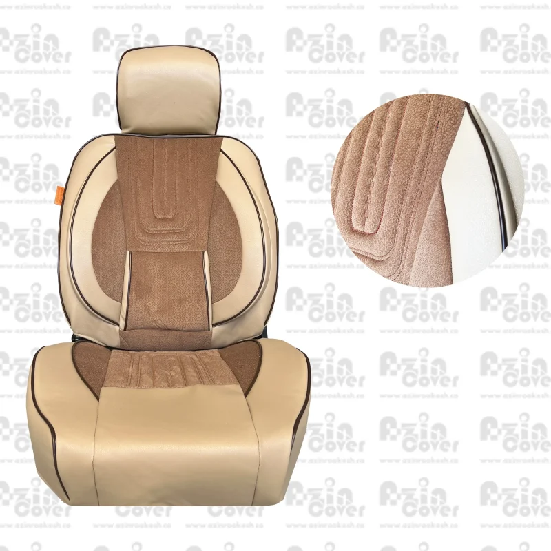 روکش صندلی طرح کامارو پژو 405 ( سه کوهان ) چرم و مخمل آذین روکش - Image 2