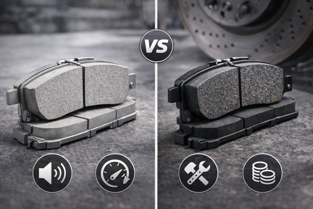 مقایسه لنت ترمز سرامیکی و نیمهفلزی