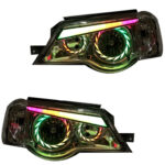 چراغ جلو اسپرت پراید 111 مدل TURBO فول کالر (بلوتوثی) داخل فابریک بدون موتور دو عددی
