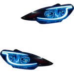 چراغ جلو اسپرت پژو 206 مدل SUBARU مولتی کالر (ریموت دار) بدون موتور دو عددی