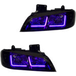 چراغ جلو اسپرت پژو پارس مدل Neon-L بنفش داخل فابریک بدون موتور دو عددی