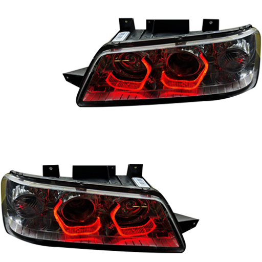 1756112611654-1.jpg چراغ جلو اسپرت پژو 405 SLX مدل 3D-I8 قرمز داخل فابریک بدون موتور دو عددی - Image 1