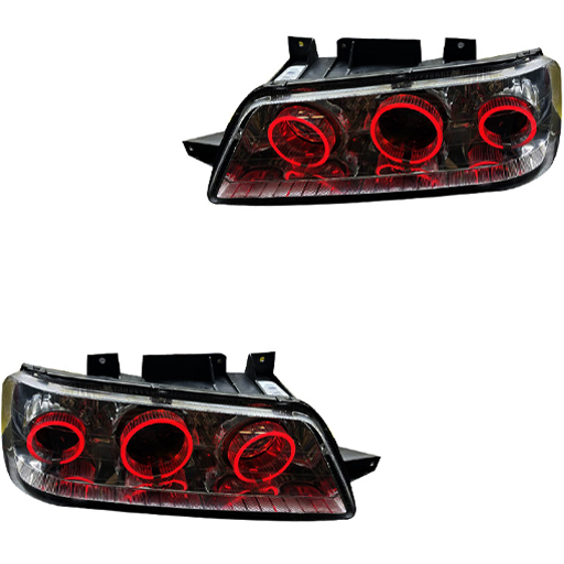 1756113480081-5.jpg چراغ جلو اسپرت پژو 405 SLX مدل 3D-R3 قرمز داخل فابریک بدون موتور دو عددی - Image 1