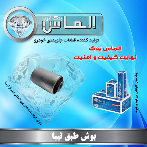 Metal brushed plate on blue perforated background بوش طبق تیبا برند الماس یدک غرب - Image 1