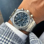 ساعت مچی اودمار پیگه رویال اوک | Audemars Piguet Royal Oak chornograph | نقره‌ای صفحه آبی کوارتز
