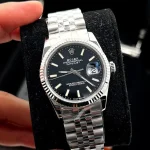 ساعت مچی رولکس دیت‌جاست | Rolex Datejust | نقره‌ای صفحه مشکی کوارتز