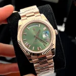 ساعت مچی رولکس دی‌دیت | Rolex Day-Date | رزگلدصفحه سبز مستر کوالیتی