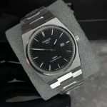 ساعت مچی تیسوت پی آر ایکس | Tissot PRX | نقره‌ای صفحه مشکی مستر کوالیتی