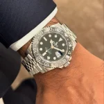 ساعت مچی رولکس جی‌ام‌تی مستر ۲ | Rolex GMT-Master II | نقره ای -مشکی-خاکستری صفحه مشکی کوارتز