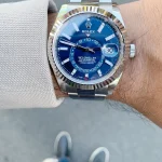 ساعت مچی رولکس اسکای‌دویلر | Rolex Sky-Dweller | نقره‌ای صفحه آبی رپلیکا ایتالیا