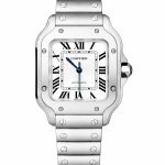 ساعت مچی کارتیه سانتوس | Cartier Santos | نقره ای صفحه سفید کوارتز