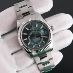 ساعت مچی رولکس اسکای‌دویلر | Rolex Sky-Dweller | نقره‌ای صفحه سبز های کپی