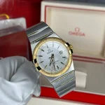 ساعت مچی امگا کانسلیشن | Omega Constellation | نقره‌ای-طلایی صفحه سفید مستر کوالیتی