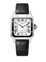 ساعت مچی کارتیه سانتوس | Cartier Santos | نقره ای-مشکی صفحه سفید های کپی
