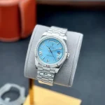 ساعت مچی رولکس دی‌دیت | Rolex Day-Date | نقره ای صفحه آبی آسمانی کوارتز