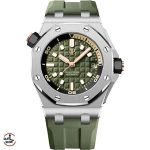 ساعت مچی اودمار پیگه رویال اوک آفشور | Audemars Piguet Royal Oak Offshore | نقره‌ای-سبز صفحه سبز های کپی