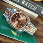 ساعت مچی رولکس دیت‌جاست | Rolex Datejust | نقره‌ای-رزگلد صفحه شکلاتی های کپی