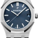 ساعت مچی اودمار پیگه رویال اوک | Audemars Piguet Royal Oak | نقره‌ای صفحه آبی مستر کوالیتی