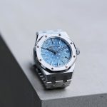 ساعت مچی اودمار پیگه رویال اوک | Audemars Piguet Royal Oak | نقره‌ای صفحه آبی آسمانی رپلیکا ایتالیا